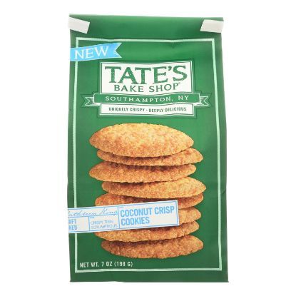 Tate's Bake Shop Coconut Crisp Cookies  - Case of 12 - 7 OZ