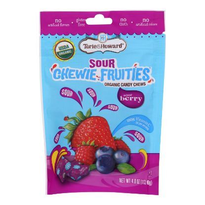 Torie and Howard - Chewy Fruities Organic Candy Chews - Sour Berry - Case of 6 - 4 oz.