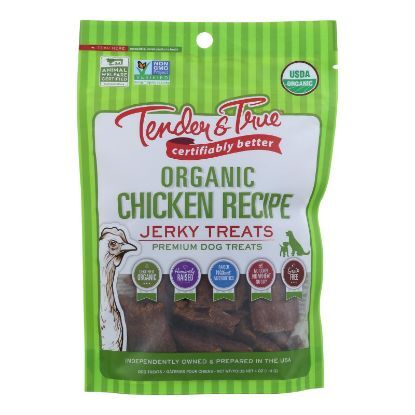 Tender & True Organic Chicken Jerky Dog Treats  - Case of 10 - 4 OZ