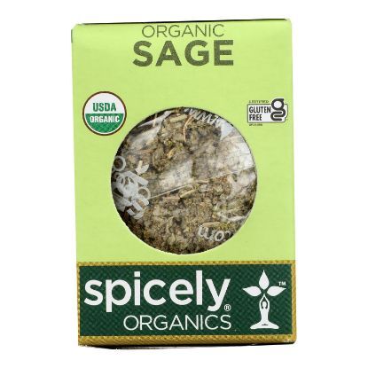 Spicely Organics - Organic Sage - Rubbed - Case of 6 - 0.1 oz.