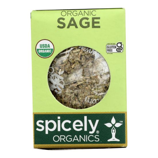 Spicely Organics - Organic Sage - Rubbed - Case of 6 - 0.1 oz.