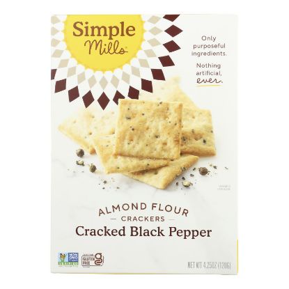 Simple Mills Cracked Black Pepper Almond Flour  - Case of 6 - 4.25 OZ