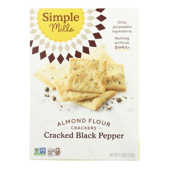 Simple Mills Cracked Black Pepper Almond Flour  - Case of 6 - 4.25 OZ