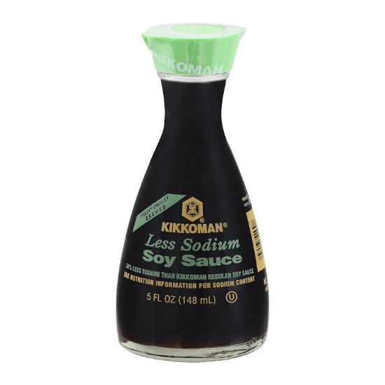 Kikkoman Soy Sauce - Less Sodium - Case of 12 - 5 oz.