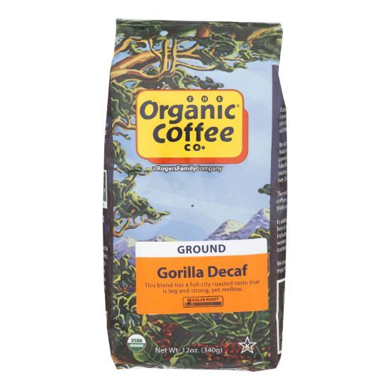 Organic Coffee Company Occ Gorilla Decaf Ground, Regular Roast  - Case of 6 - 12 OZ