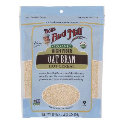 Bob's Red Mill - Oat Bran - Organic High Fiber Hot Cereal - Case of 4 - 18 oz.