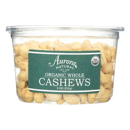 Aurora Natural Products - Organic Whole Cashews - Case of 12 - 9 oz.
