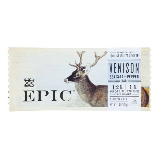 Epic - Bar Venison Sea Salt and Pepper - Case of 12-1.3 OZ