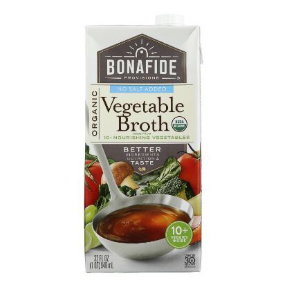 Bonafide Provisions - Broth Vegetable No Salt - Case of 6-32 OZ