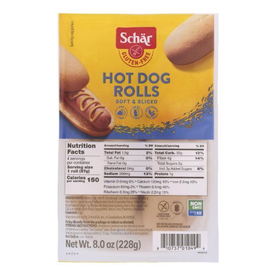 Schar - Rolls Hot Dog Gluten Free - Case of 4-8 OZ