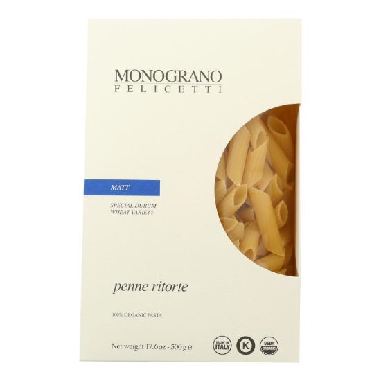 Monograno - Matt Organic Penne Ritorte - Case of 8 - 17.64 OZ