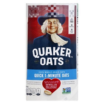 Quaker 100% Natural Whole Grain Oatmeal - Case of 12 - 18 OZ