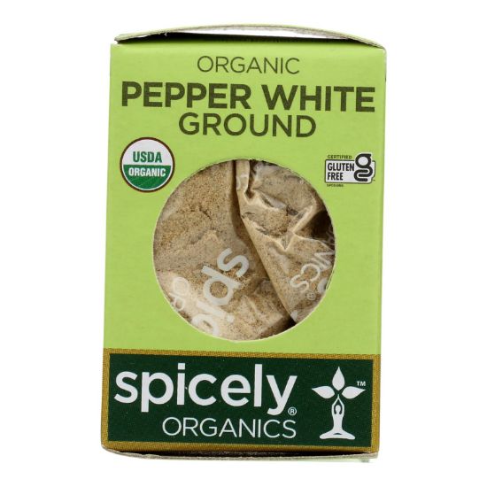 Spicely Organics - Organic Peppercorn - White Ground - Case of 6 - 0.45 oz.