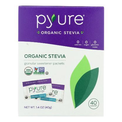 Pyure Brand Organic Stevia Granular Sweetener  - Case of 6 - 1.41 OZ