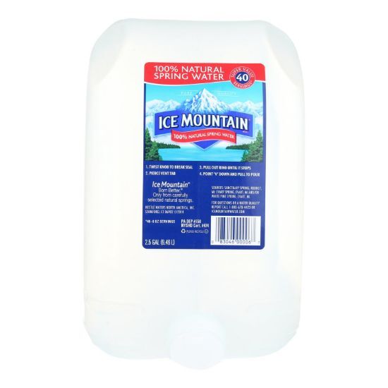 Ice Mountain 100% Natural Spring Water  - Case of 2 - 2.5 GAL