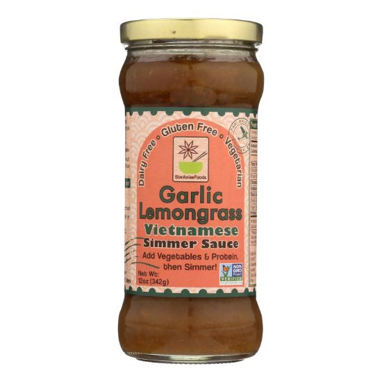 Star Anise Foods Garlic Lemongrass Vietnamese Simmer Sauce  - Case of 6 - 12 OZ