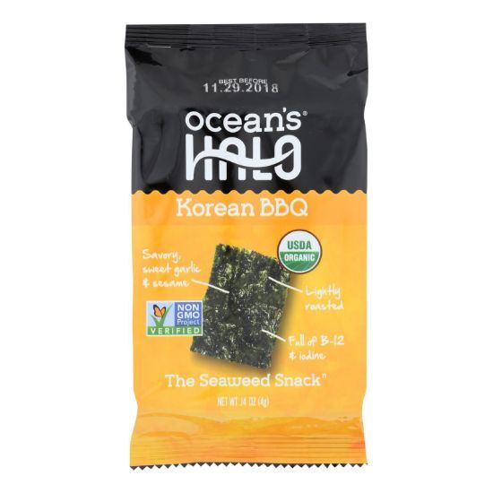 Ocean's Halo - Seawd Snack Korean BBQ - Case of 12 - .14 OZ