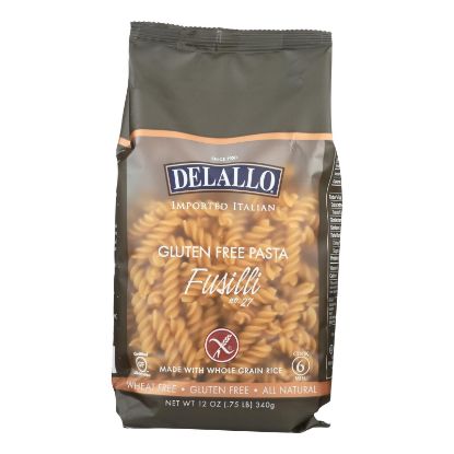 Delallo Gluten-Free Fusilli Pasta  - Case of 12 - 12 OZ