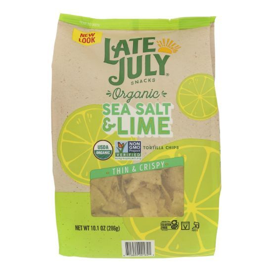 Late July Snacks - Tort Chip Sea Salt Lime - Case of 9-10.1 OZ