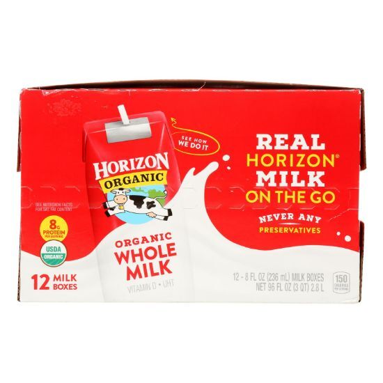 Horizon Organic Dairy - Milk Asptc Plain Whole - 1 Each - 12/8 FZ