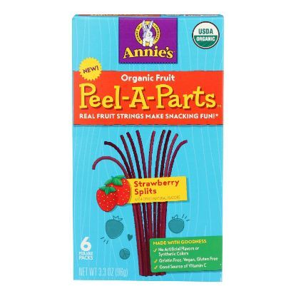 Annie's Homegrown - Peel-A-Part Fruit Snacks Strawberry Peel - Case of 8 - 3.3 OZ