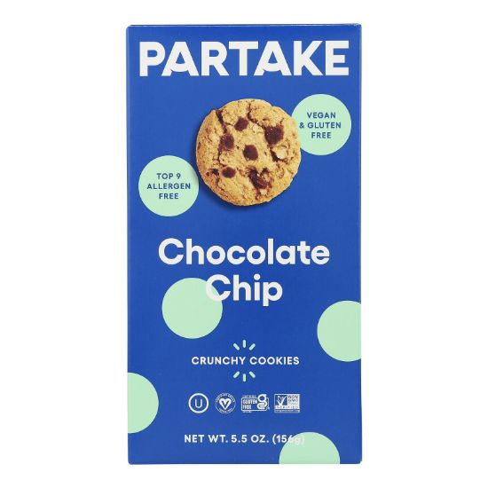 Partake Foods Sprouted Grain Chocolate Chip Mini Cookies - Case of 6 - 5.5 OZ