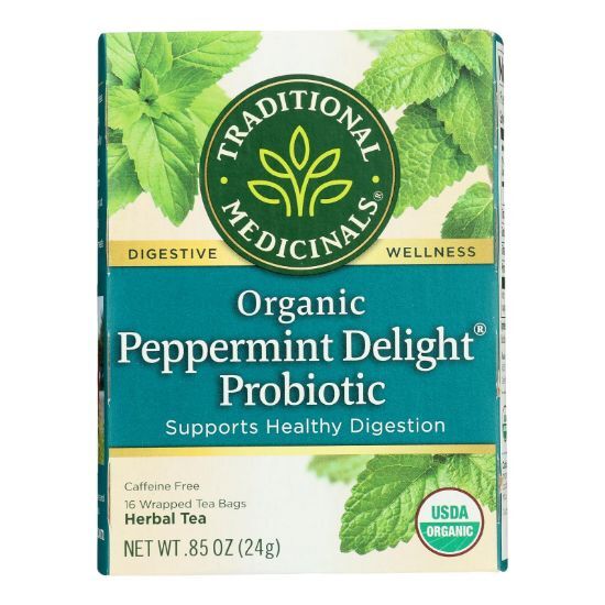 Traditional Medicinals - Probtc Tea Pprmnt Del - Case of 6 - 16 BAG