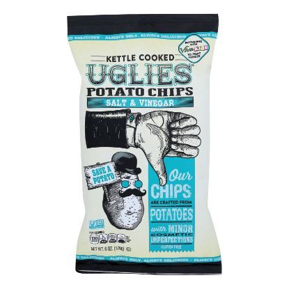 Diffenbach's Ugly Snacks Salt And Vinegar Kettle Cooked Chips  - Case of 12 - 6 OZ