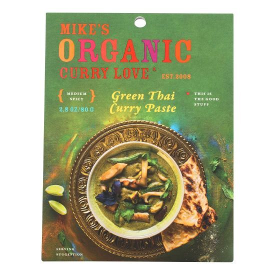 Mike's Organic Curry Love - Organic Curry Paste - Green Thai - Case of 6 - 2.8 oz.