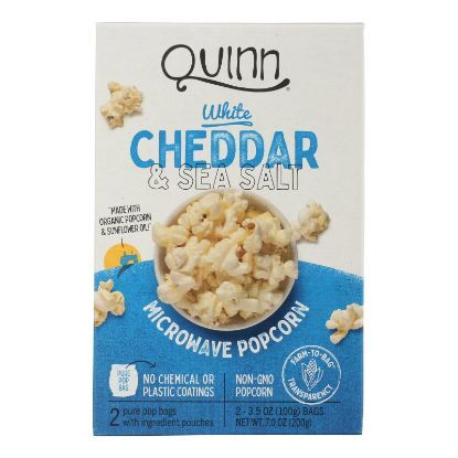 Quinn Snacks White Cheddar & Sea Salt Microwave Popcorn  - Case of 6 - 7 OZ