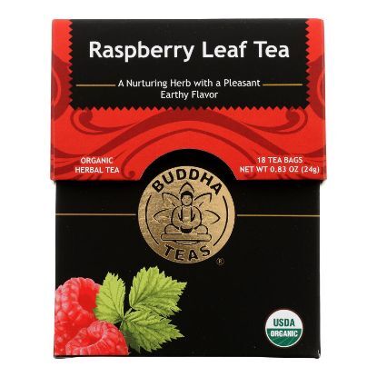 Buddha Teas - Organic Tea - Raspberry Leaf - Case of 6 - 18 Count