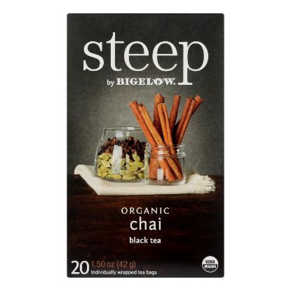 Steep By Bigelow Organic Tea Chai  - Case of 6 - 20 BAGS