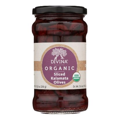 Divina - Organic Olives - Kalamata Sliced - Case of 6 - 5.6 oz.
