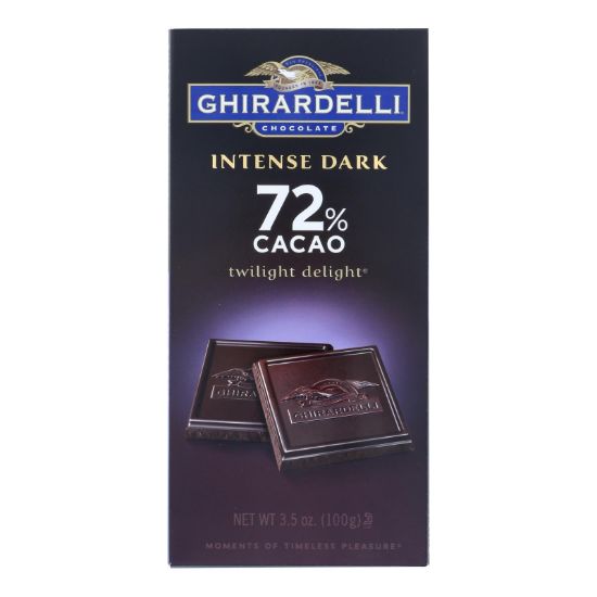 Ghirardelli Intense Dark 72% Cacao Twilight Delight Chocolate Bars  - Case of 12 - 3.5 OZ