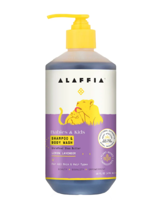 Bottle of Alaffia Kids Shampoo and Body Wash- Natural and Organic, Lemon Lavender 16 oz.