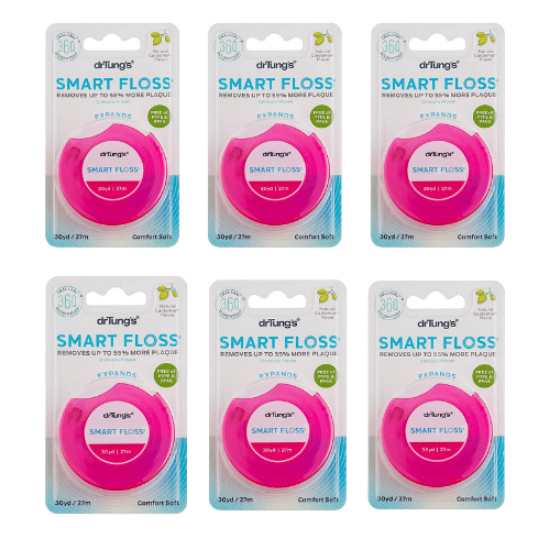 Dr Tung's Smart Floss - Natural Dental Floss Cardamom Flavor (Pack of 6)