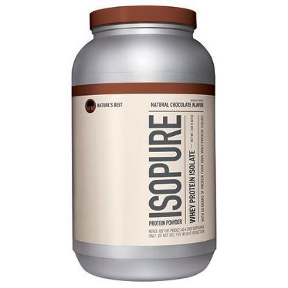 Bottle of Nature's Best- The Isopure Protein Powder- Natural Chocolate Flavor 3 lb