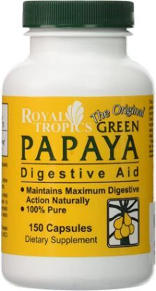 Bottle of Royal Tropics The original Green Papaya Digestive Aids- 150 capsules