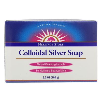 Heritage Store - Bar Soap Colloidal Silver - Case of 3 - 3.5 OZ