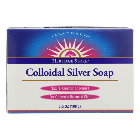 Heritage Store - Bar Soap Colloidal Silver - Case of 3 - 3.5 OZ