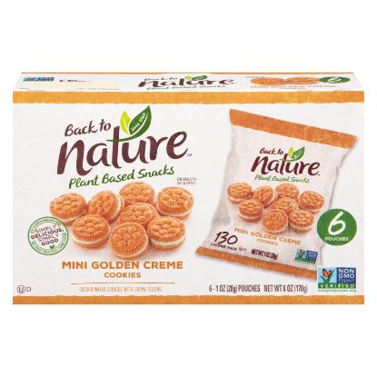 Back To Nature - Mini Golden Cream Cookies - Case of 4 - 6 OZ