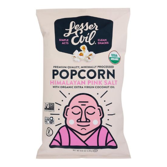 Lesser Evil - Popcorn Himlyn Pink Salt - Case of 12-4.6 OZ