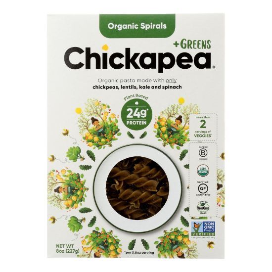 Chickapea Pasta - Pasta +greens Spirals - Case of 6-8 OZ