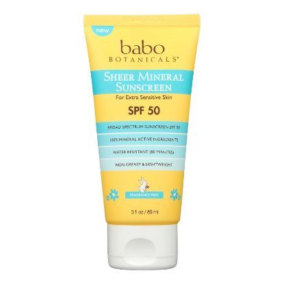 Babo Botanicals Sheer Mineral Sunscreen Lotion SPF50 -3 oz