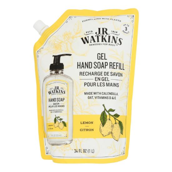 J.r. Watkins - Hnd Soap Gel Refill Lemon - Case of 3-34 FZ