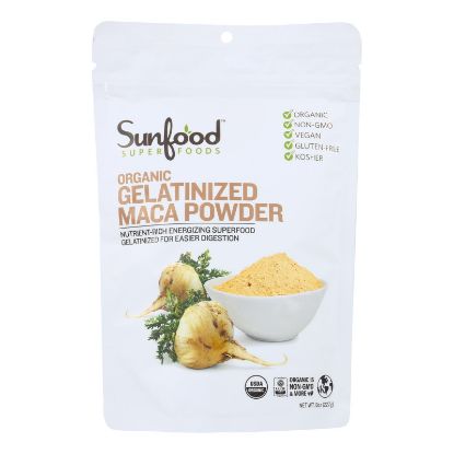 Sunfood - Maca Powder Organic Gelatinzd - Case of 1-8 OZ