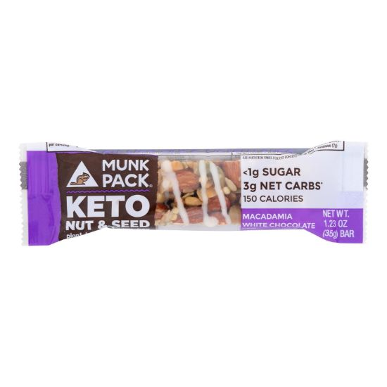 Munk Pack - Bar Macdm White Chocolate Kto - Case of 12-1.23 OZ