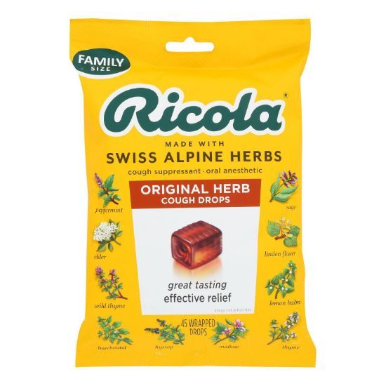 Ricola - Cough Drop Original Herb - Case of 6-45 CT