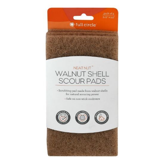 Full Circle Home - Scour Pads Neat Nut Walnt - Case of 6-3 CT