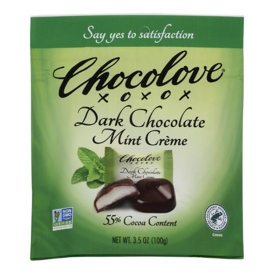 Chocolove - Bites Dark Chocolate Mint Creme - Case of 8-3.5 OZ